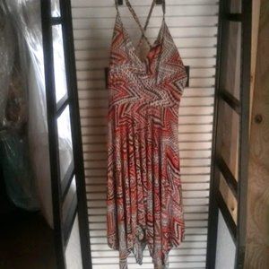 Flyaway Spaghetti Strap Asymmetrical Shark-bite hemline Dress Sz S/M